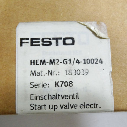 Festo 183039 HEM-M2-G1/4-10024 Druckaufbauventil / Neu OVP