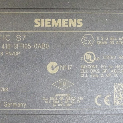 Siemens Simatic S7 6ES7416-3FR05-0AB0 / 6ES7 416-3FR05-0AB0 E:3