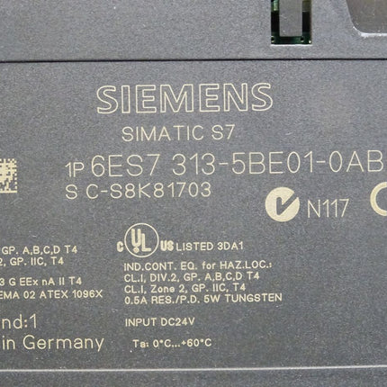 Siemens S7-300 CPU 313C 6ES7313-5BE01-0AB0 6ES7 313-5BE01-0AB0 v2.0.8