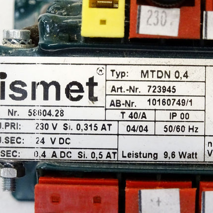 Ismet Trafo 58604.28 723945 MTDN0,4 230V 24V