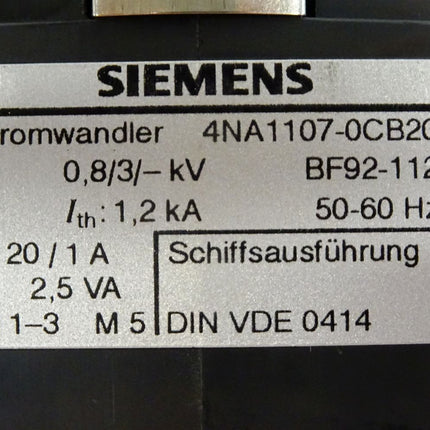 Siemens Stromwandler 4NA1107-0CB20