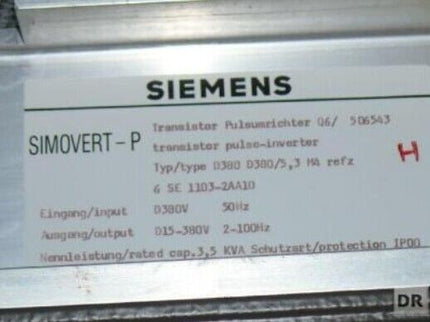 Siemens Simovert-P 6SE1103-2AA10 Transistor Pulsumrichter D380 / 6 SE 1103-2AA1