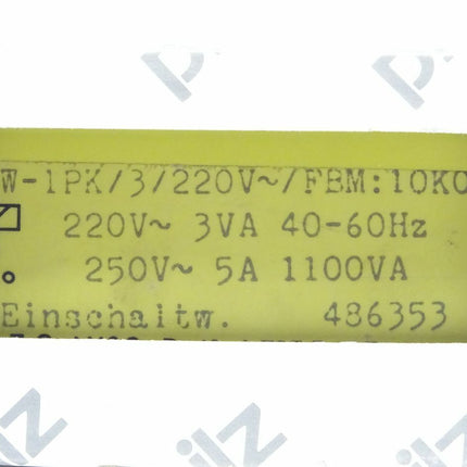 Pilz PW-1PK/3/220V/FBM:10KO Zeitrelais 486353 neu-OVP