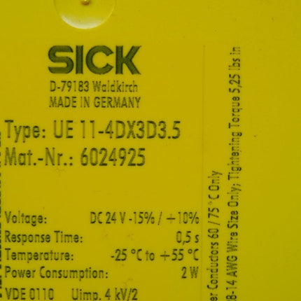 Sick 6024925 UE11-4DX3D3,5 Sicherheitsschaltgerät