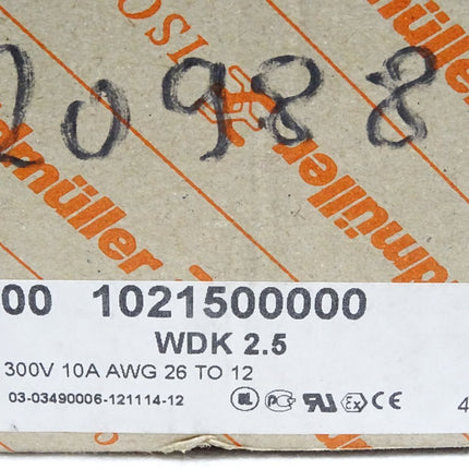 Weidmüller 1021500000 WDK 2.5 Mehrstock-Reihenklemme / Inhalt: 100 Stück / Neu OVP