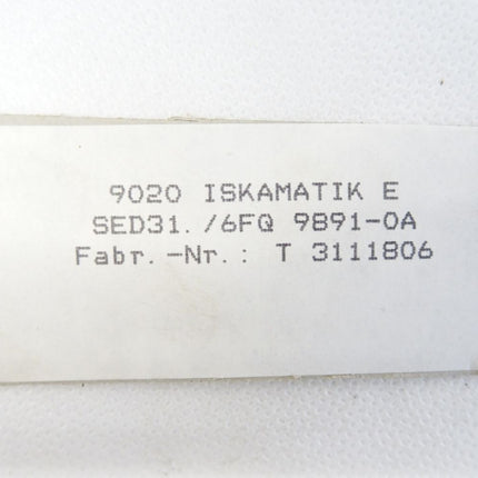 Siemens ISKAMATIK E SED31. / 6FQ 9891-0A / Neu