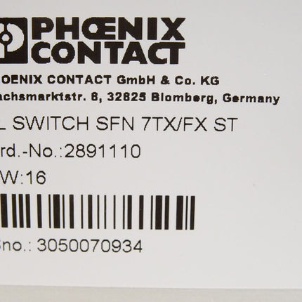 Phoenix Contact  FL SWITCH SFN 7TX/FX ST Industrial Ethernet Switch 2891110 / Neuwertig