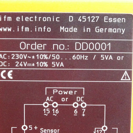 Ifm Electronic DD0001 Auswerteeinheit zur Drehzahlüberwachung D100/230VAC