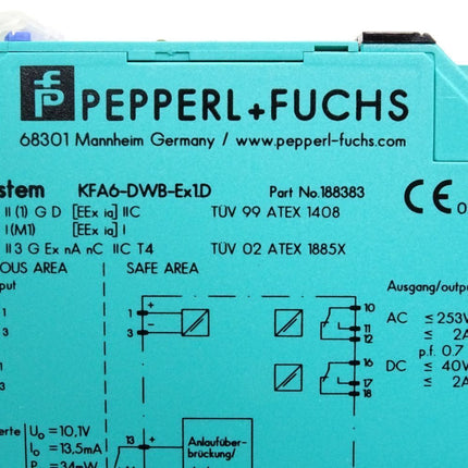 Pepperl+Fuchs Drehzahlwächter 188383 KFA6-DWB-Ex1.D / Neu OVP