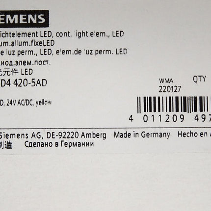 Siemens Dauerlichtelement LED gelb 8WD4420-5AD / Neu OVP