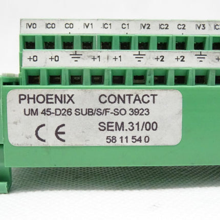 Phoenix Contact 58 11 54 0 UM 45-D26 SUB/S/F-SO 3923 5811540