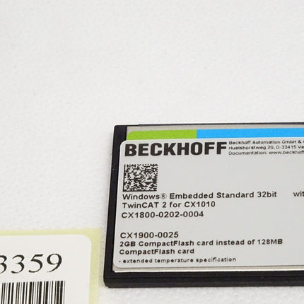 Beckhoff Compact Flash Card Windows CX1800-0202-0004 CX1900-0025