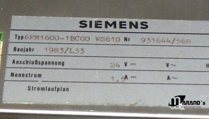 SIEMENS WS610 kpl. 6FM1600-1BC00 + 6EV3032-0AC00 + 6FM1610-1BC00 + 6FM1680-2FA00