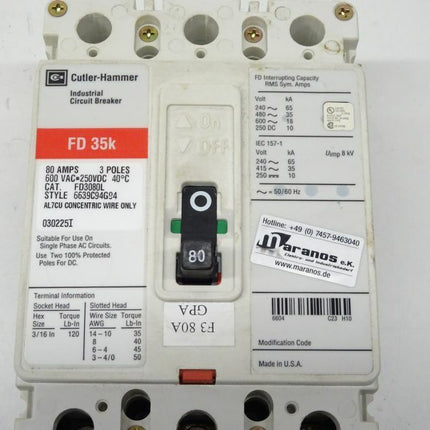 Cutler-Hammer FD35k 80A / 3Pol / Circuit Breaker