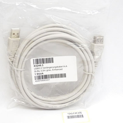 EFB Elektronik K5248.3 USB2.0 Verlängerungskabel A-A St-Bu 3,0m grau / Neu OVP