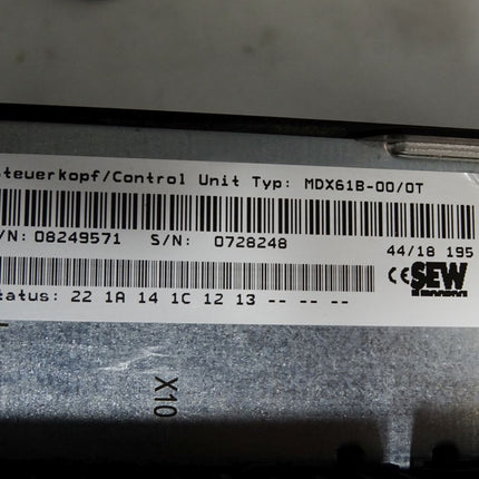 SEW Movidrive B Umrichter MDX61B0075-5A3-4-00/DEH11B MDX61B-00/0T 08249571 MDX60A0074-5A3-4-00 08239290 7.5kW