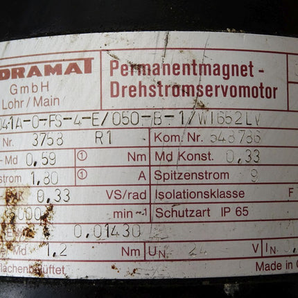 Indramat Servomotor Permanentmagnet-Drehstromservomotor MAC041A-0-FS-4-E/050-B-1/WI652LV