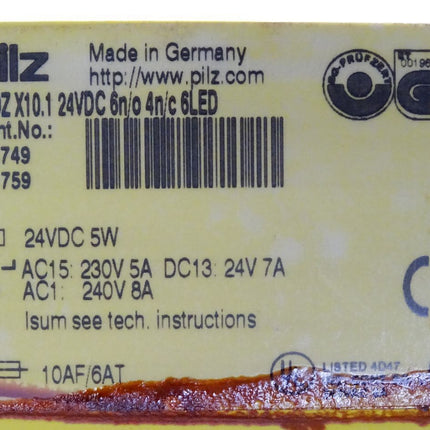 Pilz PNOZ X10.1 24VDC 6n/o 4n/c 6LED 774749