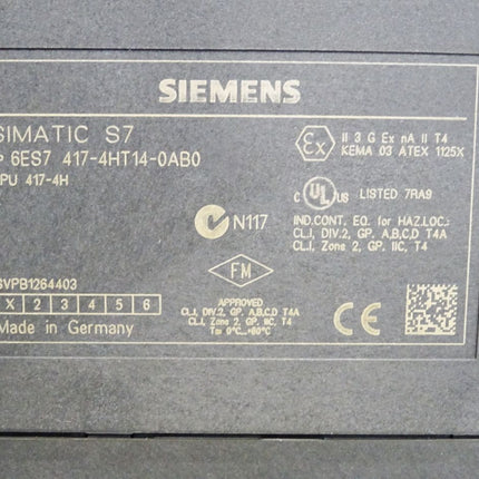 Siemens S7-400H CPU 417H 6ES7417-4HT14-0AB0 6ES7 417-4HT14-0AB0 Vers.4.5.3