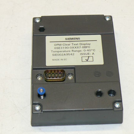 Siemens 6SE3190-0XX87-8BF0 OPM-Clear Test Display 6SE3 190-0XX87-8BF0 E: A