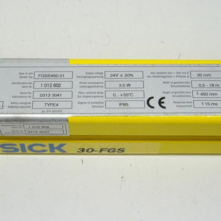 Sick FGSS450-21 Lichtschranke Sender 1012602 Lichtvorhang OVP