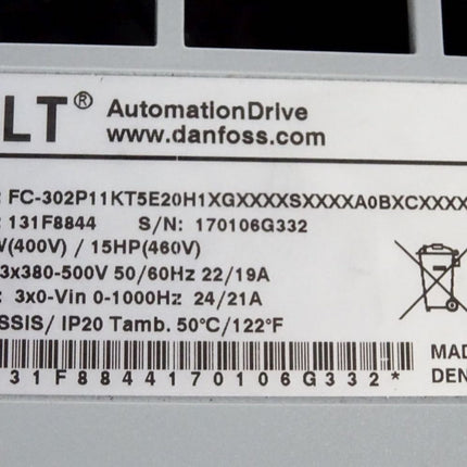 Danfoss VLT Automation Drive 131F8844 FC-302P11KT5E20H1 11kW - Halterung gebrochen