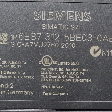 Siemens S7-300 CPU 312C 6ES7312-5BE03-0AB0 6ES7 312-5BE03-0AB0 / Unbenutzt