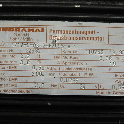 Indramat MAC071A-0-0S-2-F/095-A-1 Servomotor Motor Drehstrommotor