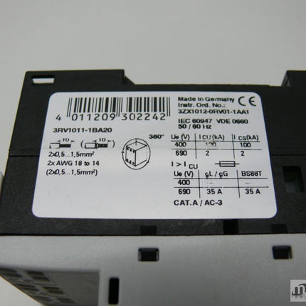 NEU Siemens 3RV1011-1BA20 Leistungsschalter 3RV1 011-1BA20