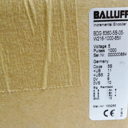 Balluff Drehgeber BDG 6360-5S-05-W216-1000-65 133255 / Neu OVP