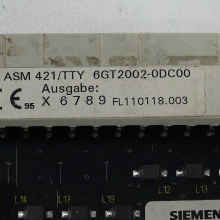 Siemens 6GT2002-0DC00 ASM 421/TTY A: 5 FL110118.003 Interface Modul