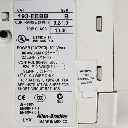 Allen-Bradley 193-EEBB Overload relay