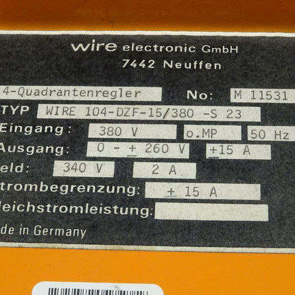 Wire electronic GmbH WIRE 104-DZF-15/380 -S 23 M11531 4-Quadrantenregler