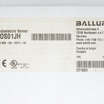 Balluff Lichttaster Photoelectric Sensor BOS01JH BOS 50K-NU-RD11-S4 / Neu OVP