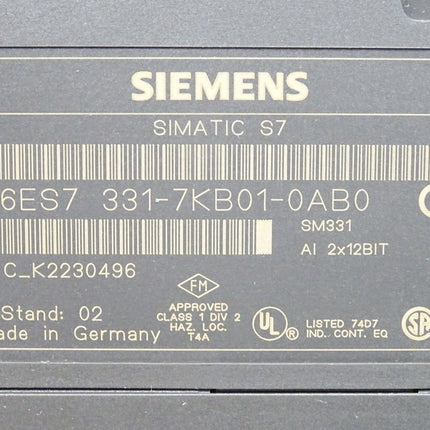 Siemens S7-300 SM331 6ES7331-7KB01-0A0 6ES7 331-7KB01-0A0