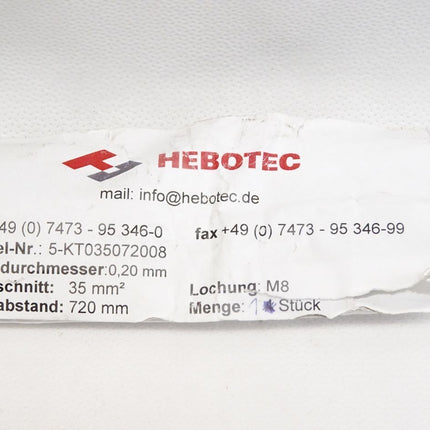 Hebotec Flachbanderder 0.20mm 35mm2 720mm M8 5-KT035072008 / Neu OVP