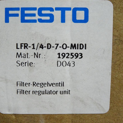 Festo 192593 LFR-1/4-D-7-O-MIDI Filter-Regelventil / Neu OVP