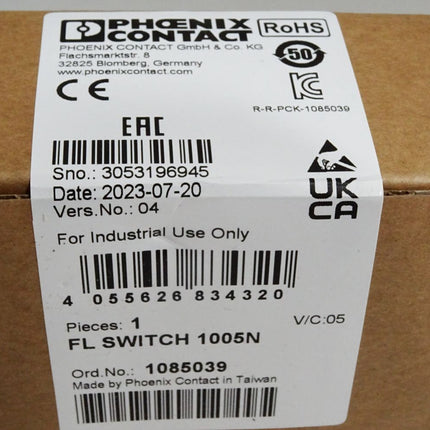 Phoenix Contact 1085039 Ethernet Switch 1005N  / Neu OVP versiegelt