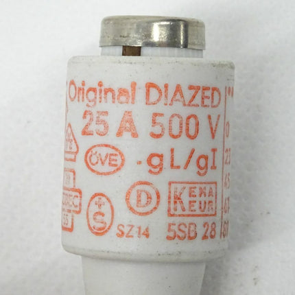 Siemens Diazed 5SB28 25A Sicherungseinsatz 500V