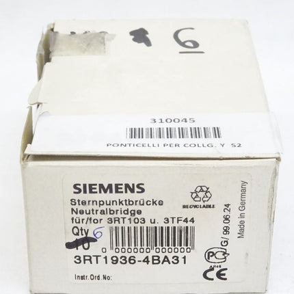 Siemens Sternpunktbrücke 3RT1936-4BA31 / Inhalt : 6 Stück / Neu OVP