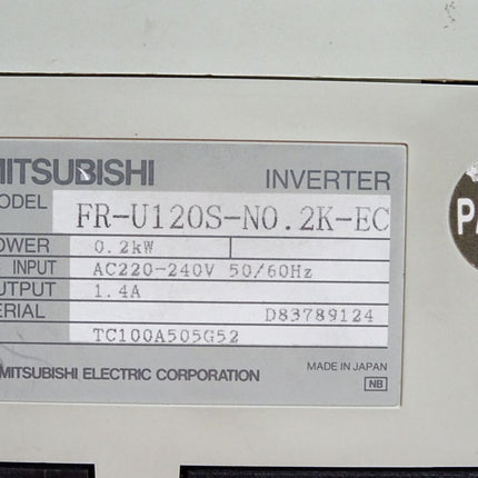 Mitsubishi Freqrol U100 Inverter 0.2kW FR-U120S-N0.2K-EC