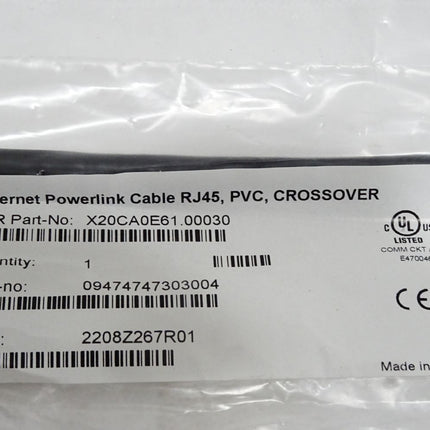 B&R X20CA0E61.00030 POWERLINK/Ethernet-Verbindungskabel RJ45 auf RJ45 0.3m / Neu OVP