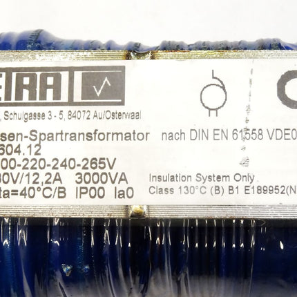 Getra Einphasen-Spartransformator 58604.12 200-220-240-265V auf 230V 3000VA