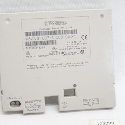 Siemens Backcover Rückschale Panel OP7-PP 6AV3607-1JC00-0AX1 6AV3 607-1JC00-0AX1