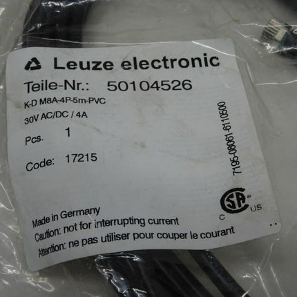 Neu Leuze K-D M8A-4P-5m-PVC Kabel 30V 4A 50104526