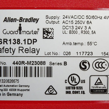 Allen Bradley Guard Master MSR138.1DP Safety Relay 440R-M23088 / Neu OVP