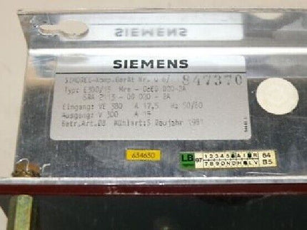 Siemens Simoreg 6RA2113-0DD20-2A / 6RA 2113-0D D20-2A / E300/15 Mre-GcE0 D20-2A