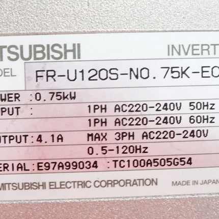 Mitsubishi Frequenzumrichter Freqrol U100 FR-U120S-N0.75K-EC 0.75kW Defekt