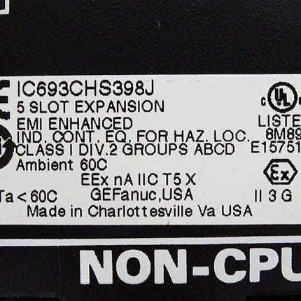 Fanuc GE IC693CHS398J IC693CHS398 J 5 slot expansion EMI Enhanced / Neu OVP