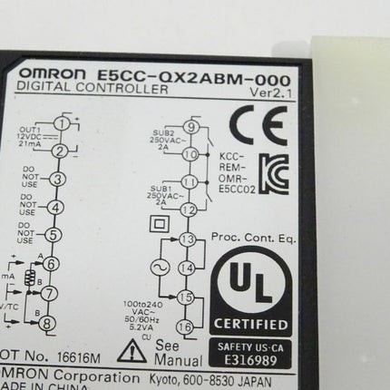 Omron E5CC-QX2ABM-000 Digital Controller Input Multi-Range NEU/OVP